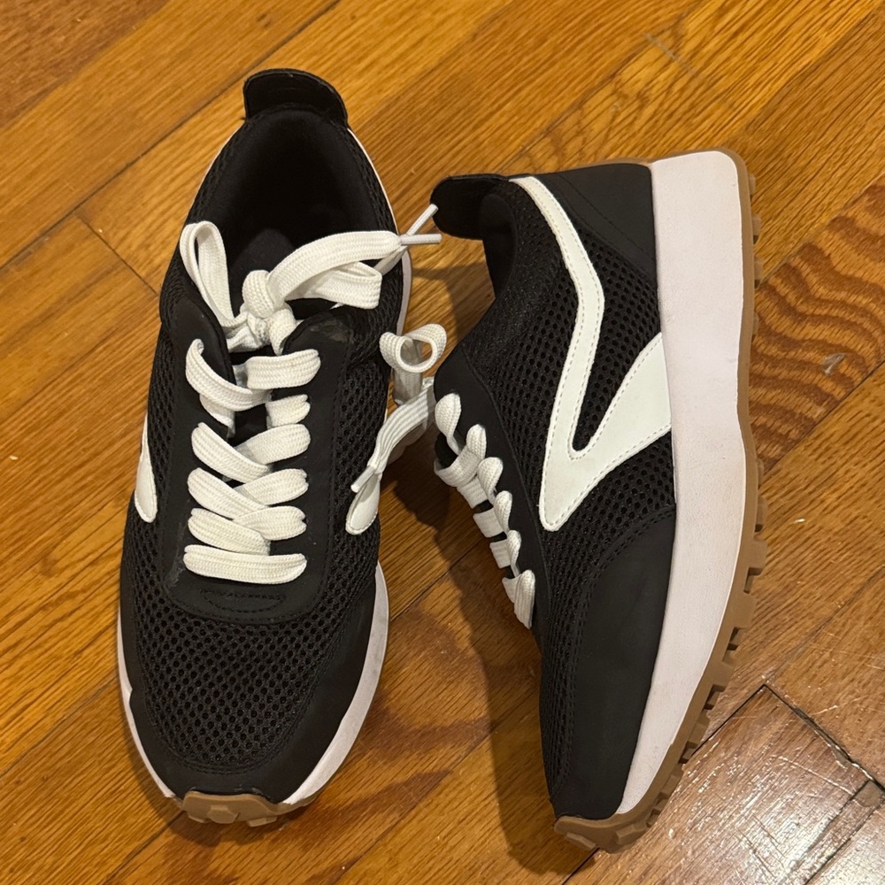 Dolce Vita Black and White Sneakers with Gum Lug Soles